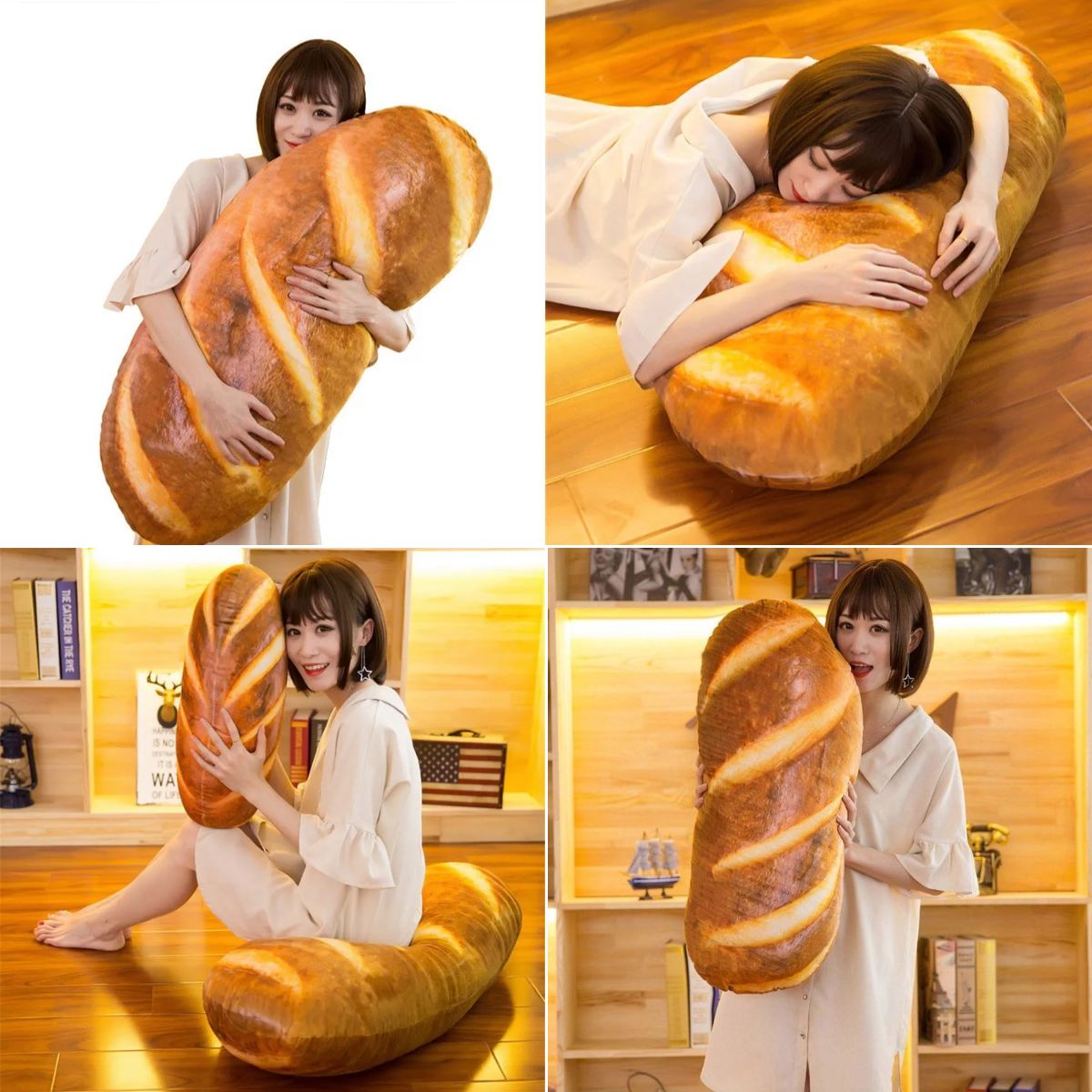 Sells A Giant Baguette Back Pillow - Funny Bread Pillows