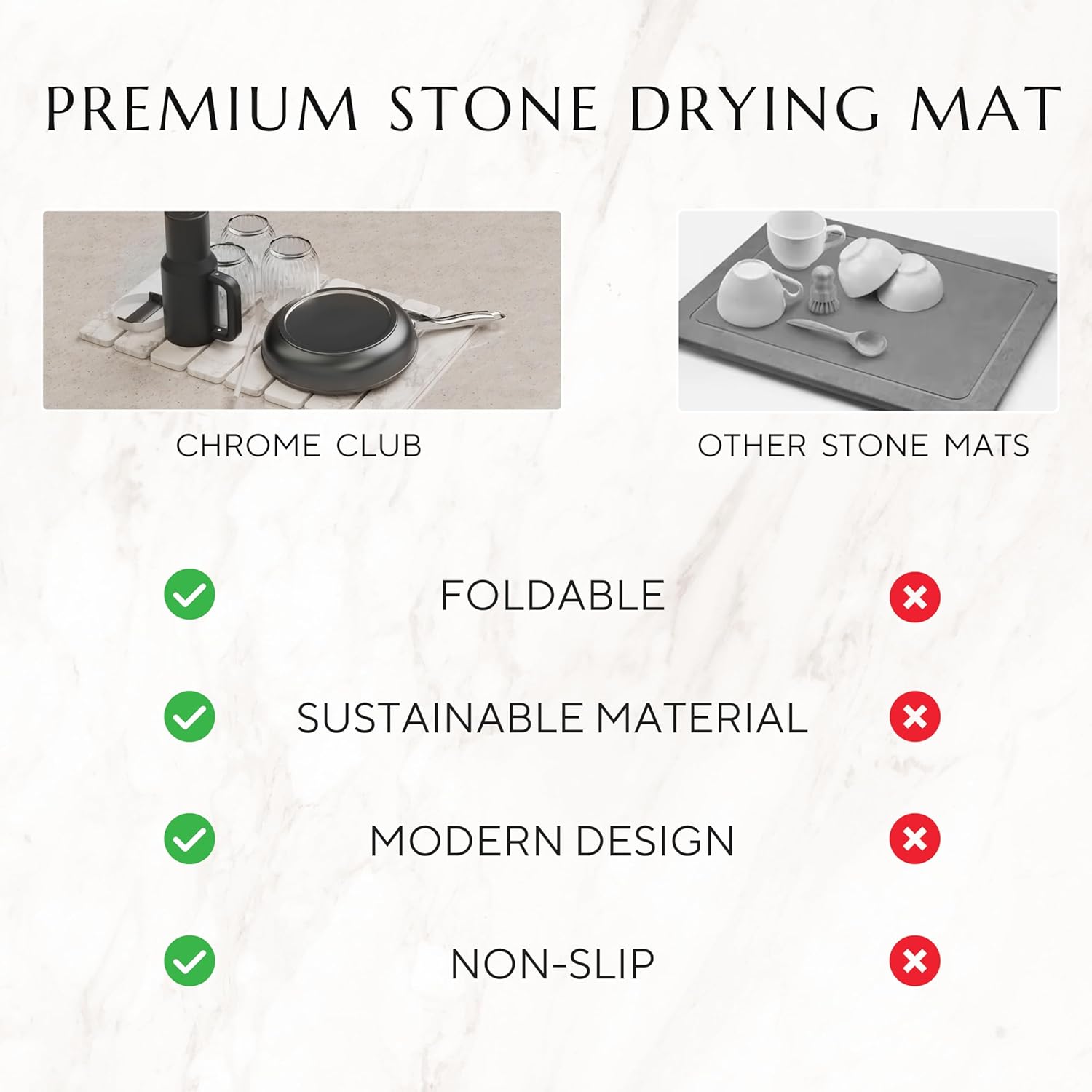 Quick-Dry Kitchen Stone Mat