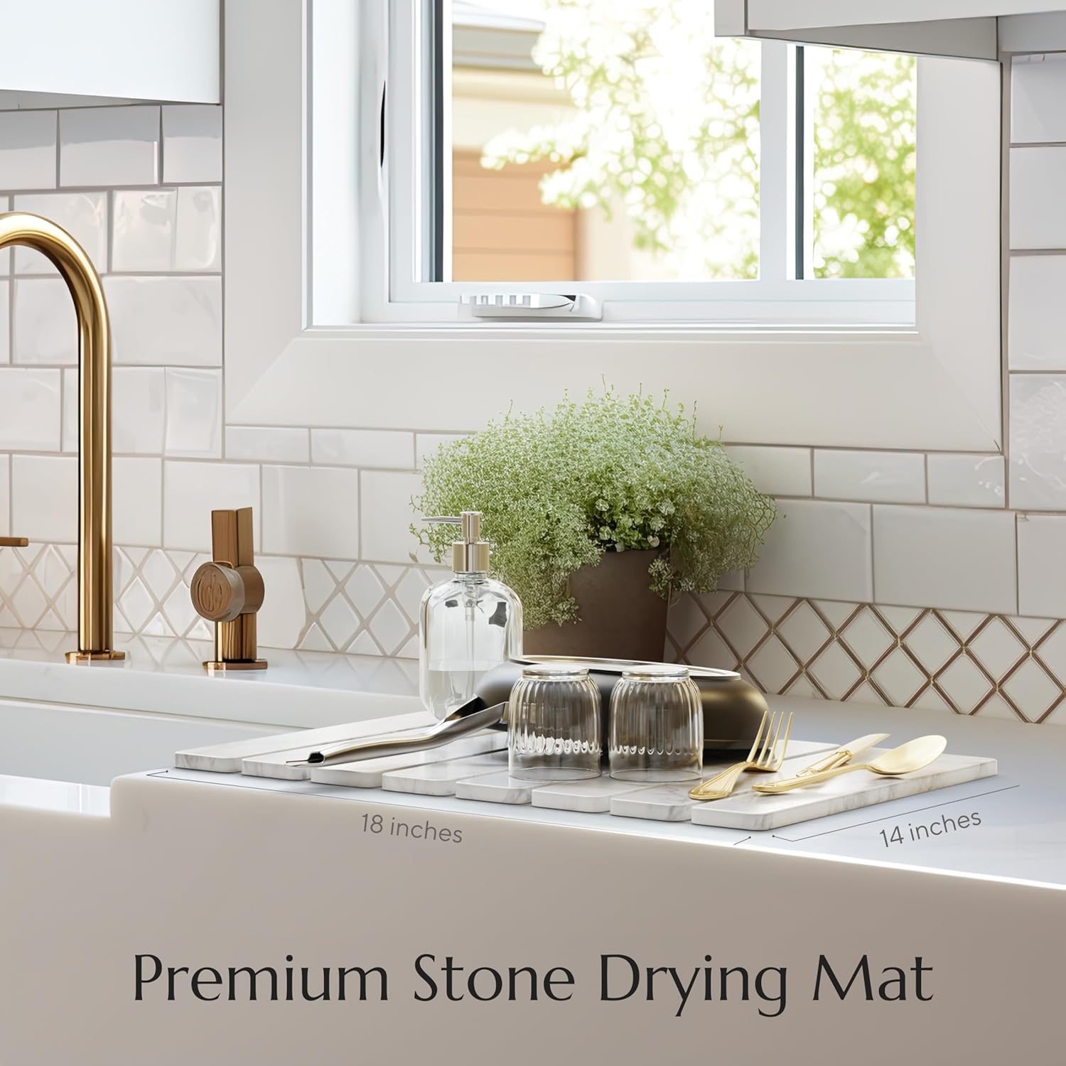 Quick-Dry Kitchen Stone Mat