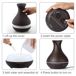 Essential Oil Diffuser & Humidifier For Ultrasonic Aromatherapy