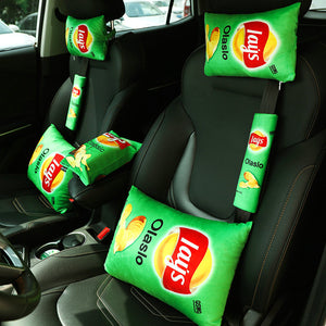 Lays Headrest Pillow/Tissue cover/seat belt