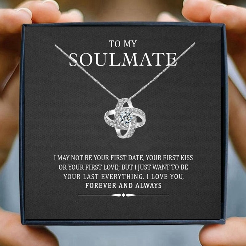 Message Card Necklace (Love Knot Pendant)