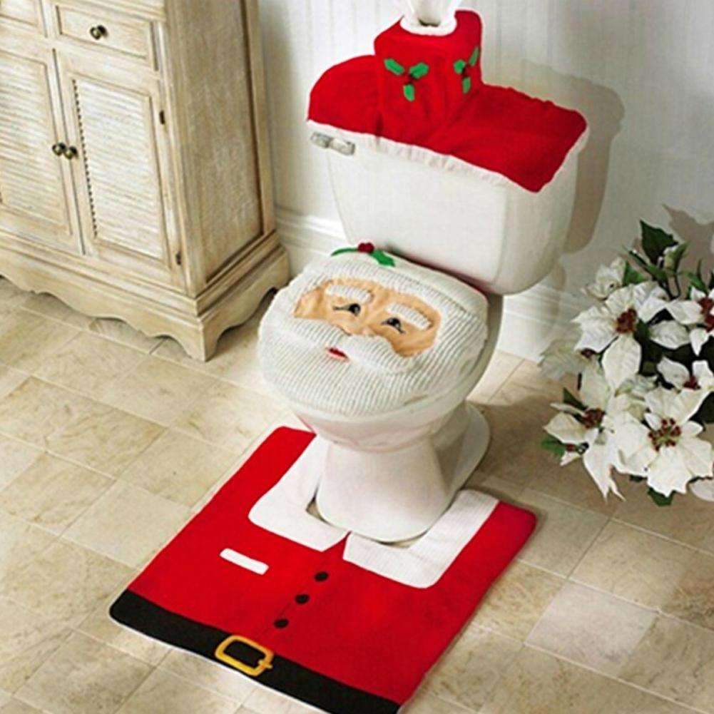 Christmas Theme Toilet Seat Cover (3pc Set)