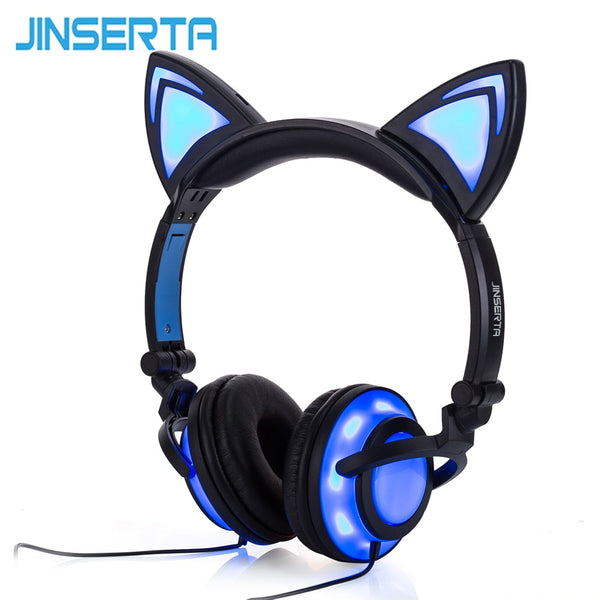 Glowing cat best sale ear headphones