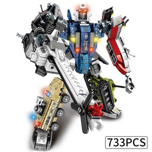 6 in1 Mecha Bot Fleet Transformers  (733pcs)