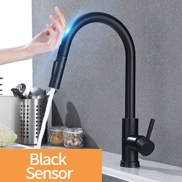 Smart Touch Sensor Pull-out Kitchen Faucet