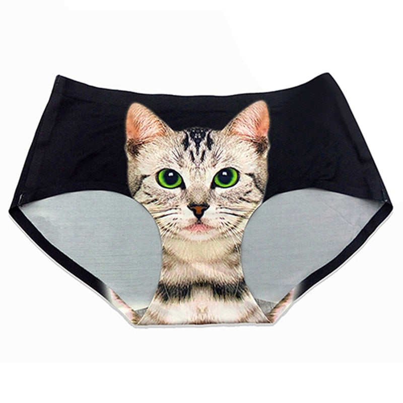 2017 New Sexy Printing Seamless Panty 3D Cute Animals Womens Underwear Cat  Panties Ladies Fashion Womens Briefs Wholesale New High Quality From  A012991, $4.29