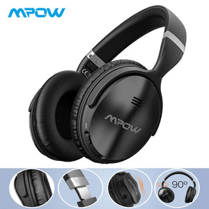 Active Noise Cancelling Headphones HiFi Stereo Comfortable Over Ear 18H Foldable Wireless Headset With Mic&Carrying Bag