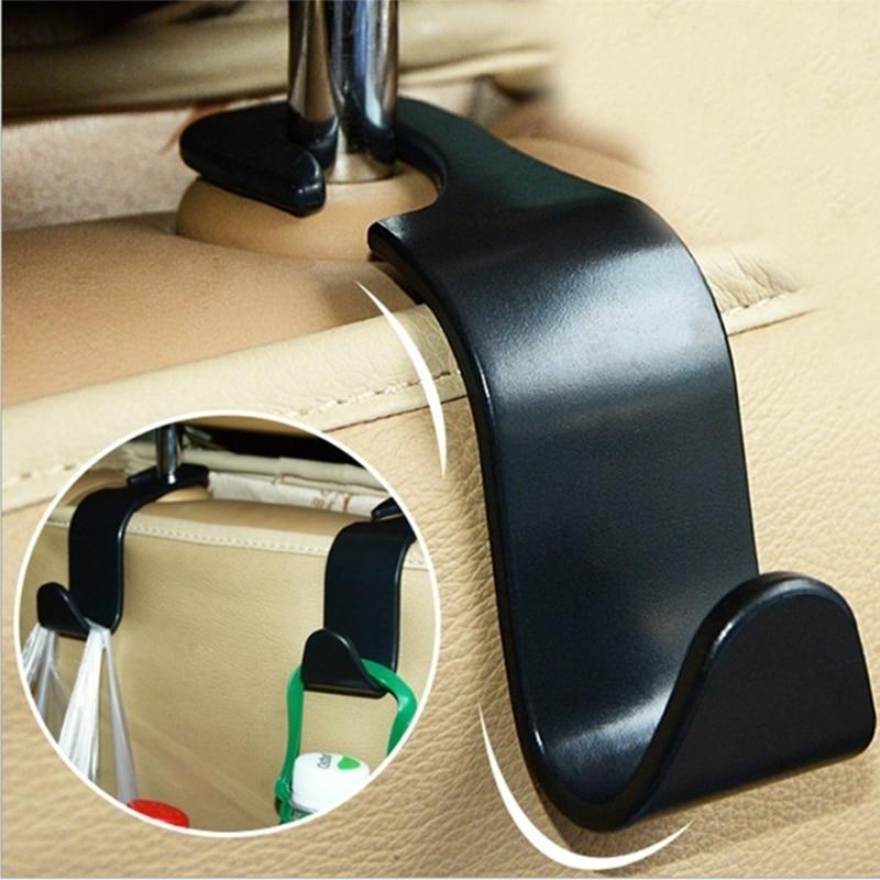 2x PCS Car Headrest Hooks Seat Back Dual Organizer Bag Purse Holder Hanger  Black | eBay
