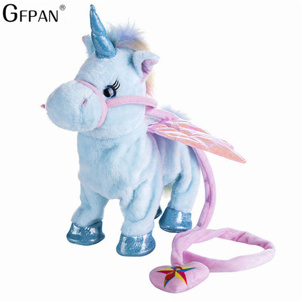 Walking singing cheap unicorn toy